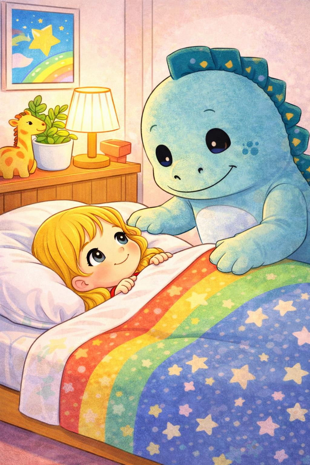 Derp tucking a girl into bed